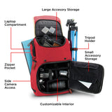 GOgroove Mochila para Cámara Réflex con Soporte del Trípode, Compartimento para Portátil, Almacenamiento para Accesorios y Cubierta Impermeable Incluido para Canon EOS 1300D, Nikon D3300, Pentax