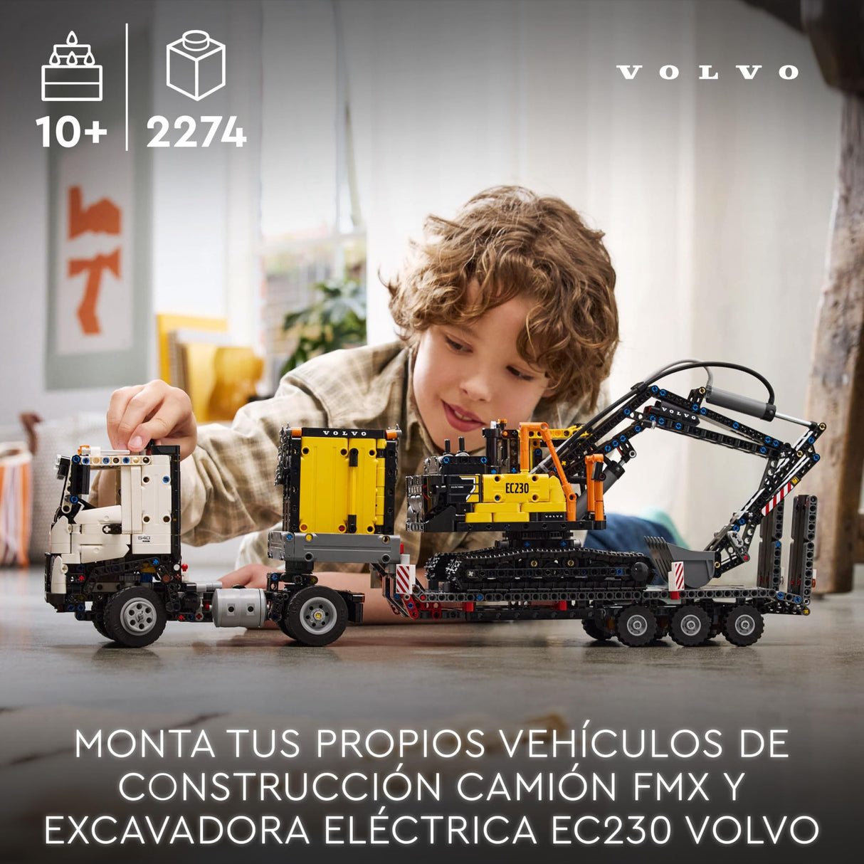 LEGO Technic Camión FMX y Excavadora Eléctrica EC230 Volvo Vehículos de Juguete, Regalo para Niños y Niñas de 10 Años o Más Aficionados al Motor y Las Obras, Decoración de la Estantería 42175