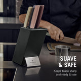Victorinox Swiss Modern Bloque de cuchillos profesionales con contenido, 6 piezas, incl. 6 cuchillos de chef con mango de madera, negro