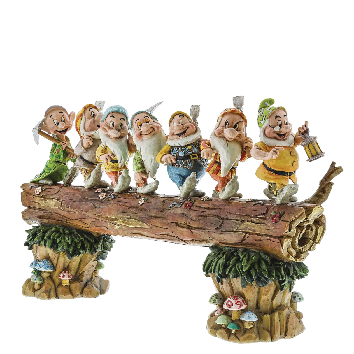Disney Traditions, Figura de los 7 enanitos de "Blancanieves" yendo a trabajar, para coleccionar, Enesco, 35.6 x 8.9 x 21 cm, Multicolor