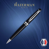 Waterman Expert Ballpoint Pen, Matt Black Chrome Trim with Medium Point