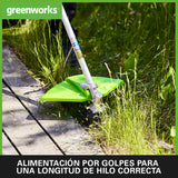 Greenworks Recortadora de hilo con batería GD24X2TX, Li-Ion 24V ancho de corte 40cm 5600 rpm diám. hilo 2mm empuñadura auxiliar ajustable varilla de 2 piezas con 2 baterías 4Ah y cargador doble
