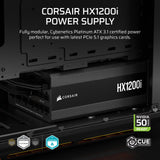 CORSAIR HX1200i (2025) Fuente de Alimentación ATX Ultra Silenciosa Totalmente Modular con Cable 12V-2x6 – Compatible con ATX 3.1 y PCIe 5.1, Eficiencia Cybenetics Platinum – Negro