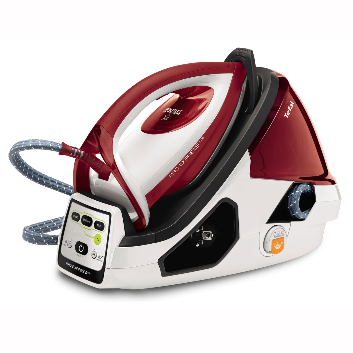 Tefal Pro Express Care GV9061 Dampfbügelstation (variable vapor 0-120 g/min, Dampfstoß: 480 g/min, desconexión automática de 7 bar) blanco/rojo