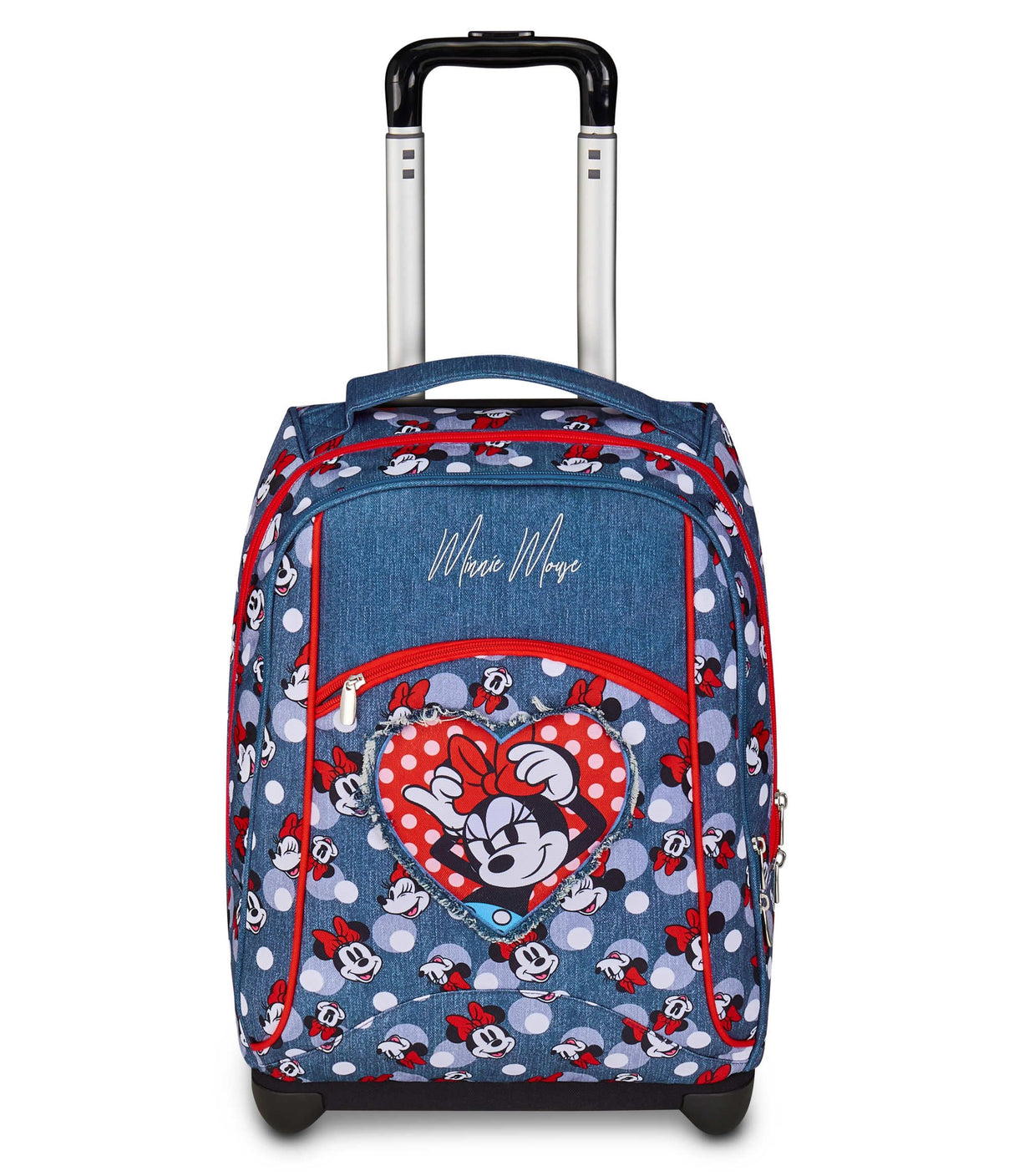 Seven Minnie Big Trolley Escuela Fija, Azul Denim, 2 en 1, Doble Uso, Trolley y Mochila, Escuela Primaria, Niña, azul (blu denim), Blu Denim, Casual