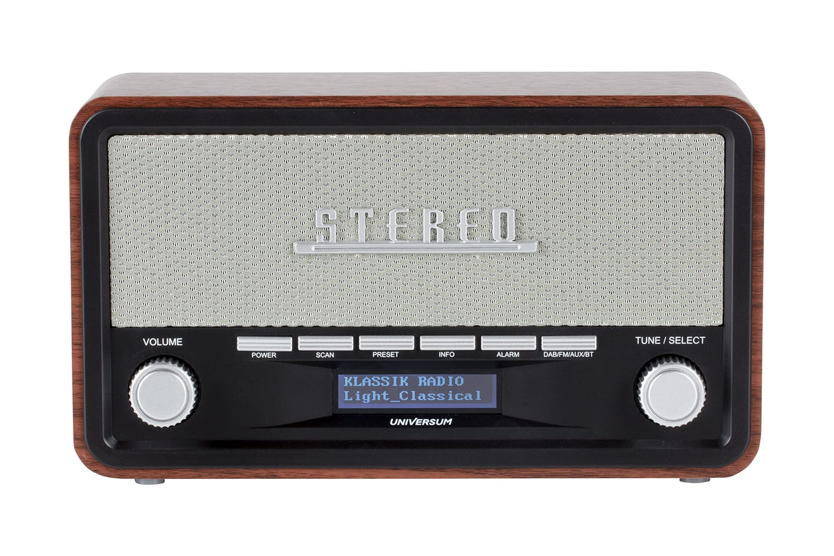 UNIVERSUM DR 350-21 Radio de Mesa Dab+, FM AUX, Bluetooth® con función Despertador marrón