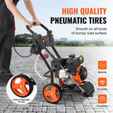 VEVOR Lavadora de Alta Presión a Gas Vertical 3950 PSI 2,6 GPM Limpiador de Alta Presión 10 L/min con Bomba de Cobre, Pistola Rociadora, Varilla de Extensión, 5 Boquillas para Casas, Vehículos