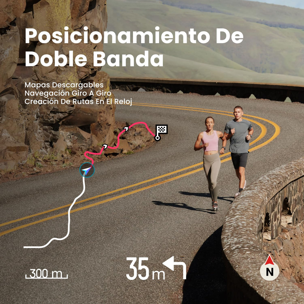Amazfit Cheetah 2 Pro 48mm Reloj Inteligente GPS Running, Pantalla AMOLED 1,32", Cristal de Zafiro, Caja de Titanio, 32 GB Almacenamiento, hasta 20 días batería, NFC, Linterna, para Android y iPhone