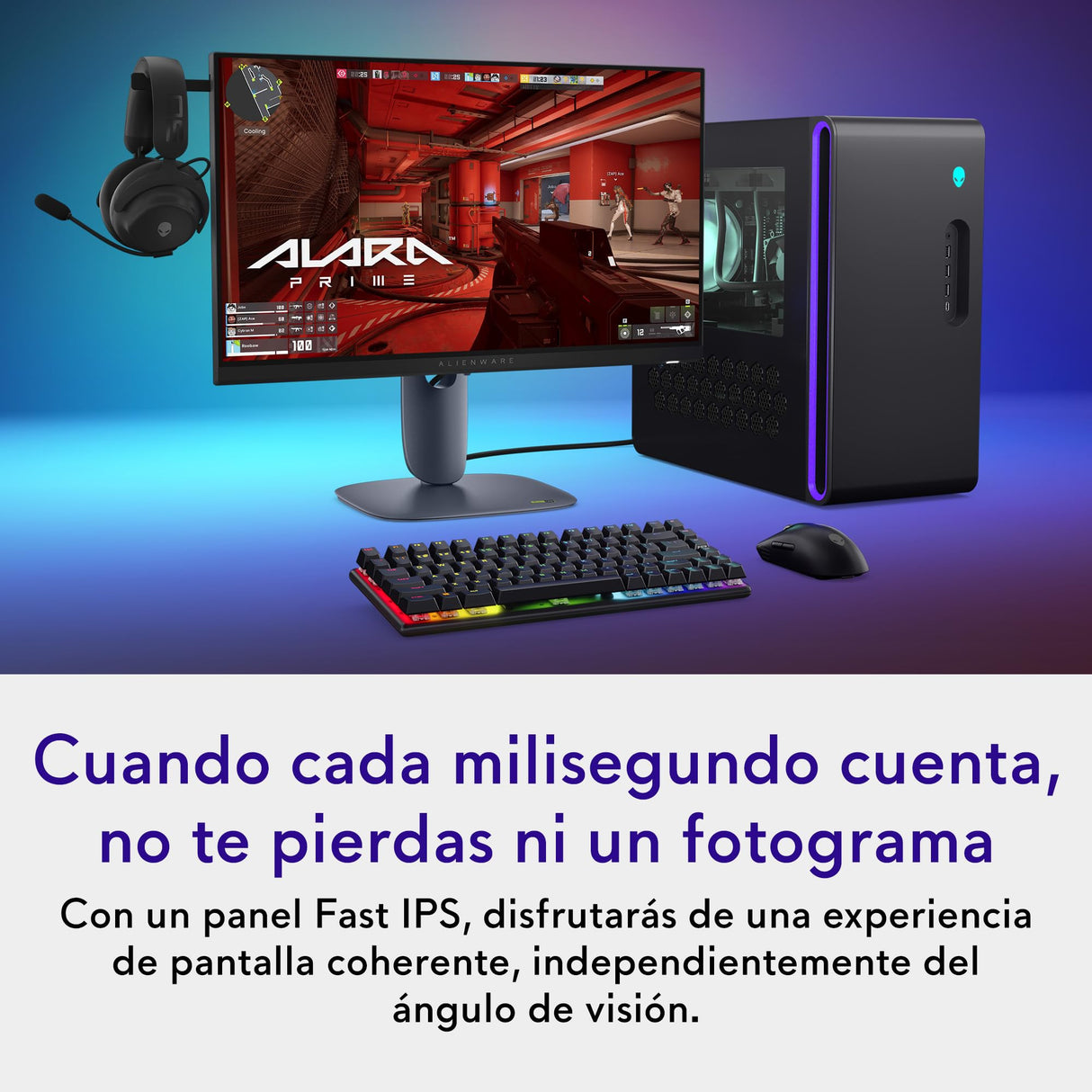 Alienware 25 Monitor Gaming - AW2525HM, Full HD (1920x1080), 320Hz, Fast IPS, 0.5ms, NVIDIA G-Sync Compatible, AMD FreeSync Premium, DisplayPort, 2 HDMI, 3 USB, 3 Años de Garantía
