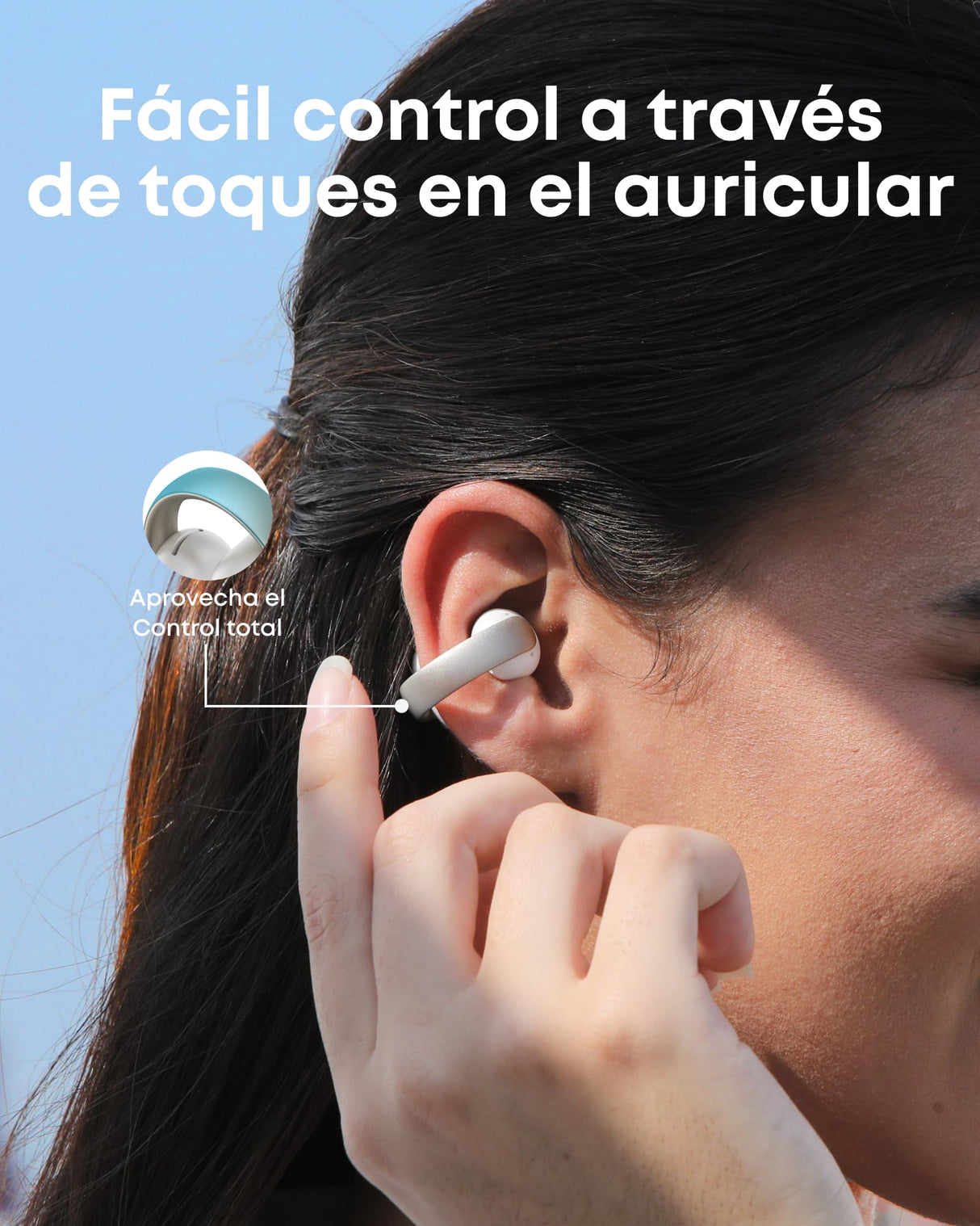 Soundcore AeroClip de Anker, Auriculares Open-Ear, Comodidad de adaptación, Llamadas nítidas con 4 micrófonos con IA, Ajuste Estable, Altavoces de 12 mm para un Sonido Claro, Forma de Anilla Abierta