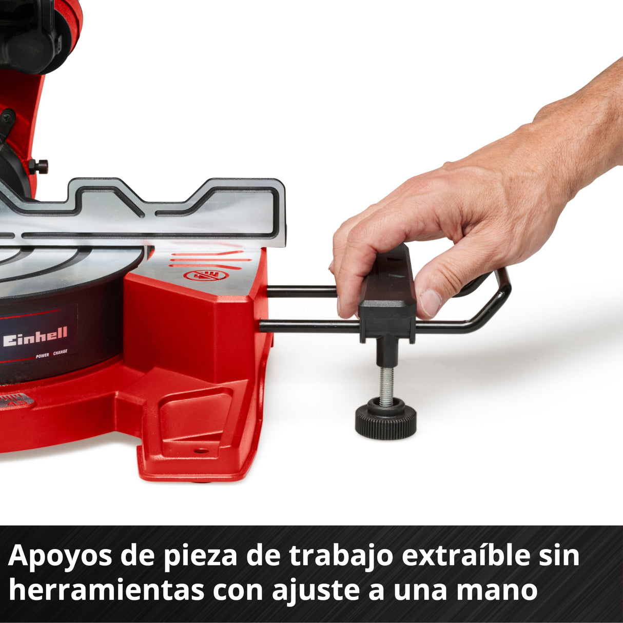 Einhell Sierra de tracción, vaivén e inglete con batería TE-SM 36/8 L Li-Solo Power X-Change (36V, hoja de sierra Ø 216, mesa giratoria, función de tracción, láser de línea de corte, sin batería)