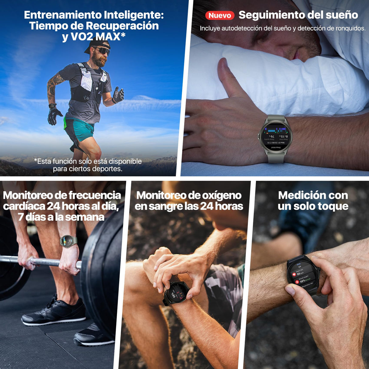 Ticwatch Pro 5 Enduro Slate Smartwatch para Hombres 1.43 "Android Wear OS Reloj Inteligente 90 Horas de batería 110+ Modos de Entrenamiento 7/24 Ritmo cardíaco No es Compatible con iPhone/iOS