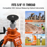 VEVOR Trípode para Nivel Láser Resistente, Ajuste de Altura de 1145-2905 mm, con Burbuja de Nivel y Limitador de Difusión, Pies Antideslizantes Elevables para Construcción, 200 x 145 x 1270 mm