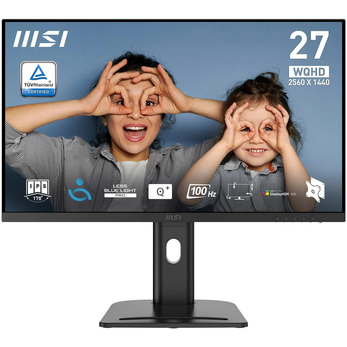 MSI Pro MP273QP E2 Monitor Profesional WQHD de 27", Panel IPS 2560 x 1440, 100Hz, 4ms, Panel IPS 2560 x 1440, 100Hz, 400 nits, Anti-Glare, Altavoces Integrados, Negro