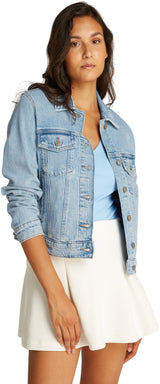 Tommy Jeans Cazadora vaquera Mujer Classic Trucker Regular Fit, Azul (Denim Light), M