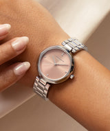 Olivia Burton Reloj con Movimiento de Cuarzo de Tres Manecillas para Mujer Colección Dimension con Correa de Acero Inoxidable Plateada - 24000259