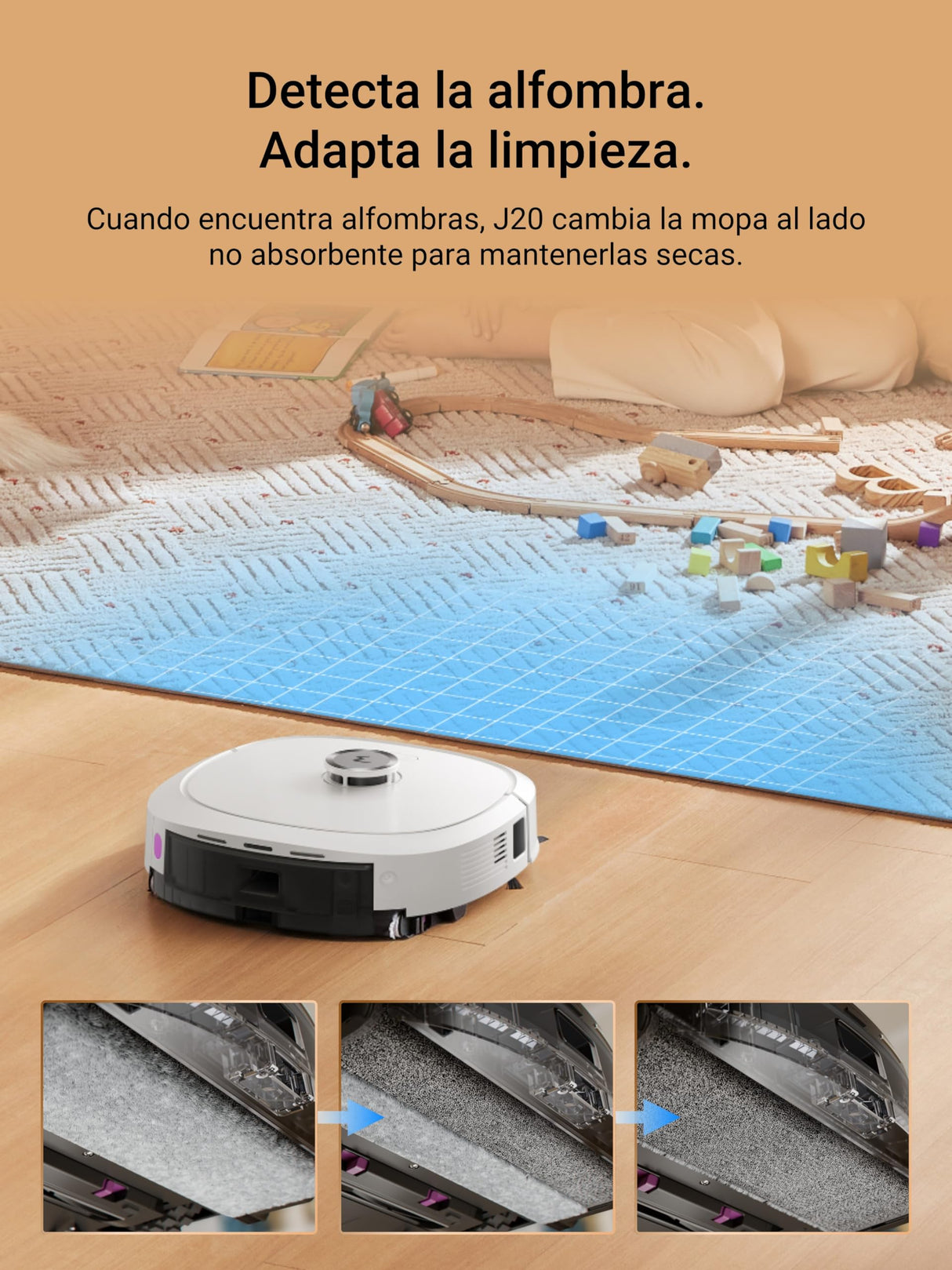 EUREKA J20 Robot Vacuum Cleaner and Floor Mop, 8000Pa Suction, Auto Drying Mop Design, Obstacle Avoidance, Carpet Detection, Self-Cleaning Base Station, Voice Control