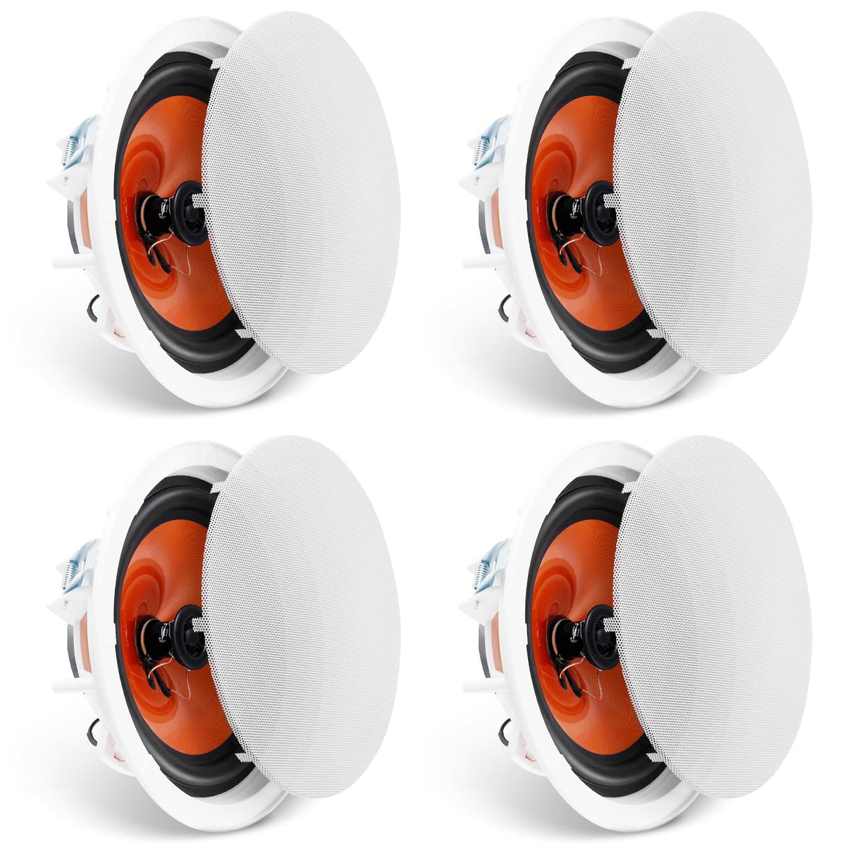 VEVOR 4 Altavoces de Techo de 205 mm, 100 W, Altavoces de Techo y de Pared de Montaje Empotrado con 8 Ω Impedancia 89 dB de Sensibilidad para Hogar, Sala de Estar, Dormitorio o Porches Cubiertos
