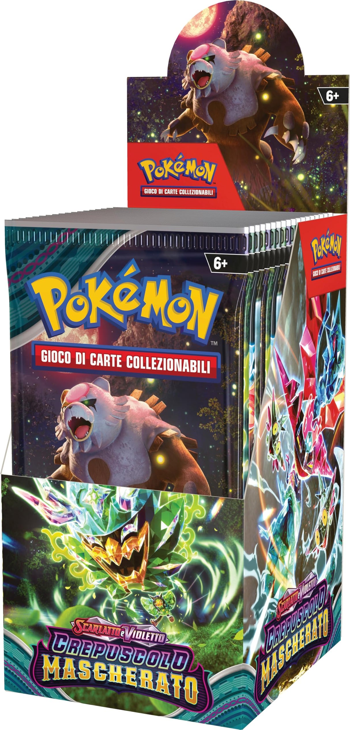 Pokémon- Expositor expansión Escarlata y Violeta-Crepúsculo Enmascarado del GCC (18 Sobres), edición en Italiano (189-60501)