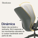 Steelcase SILQ Silla con Respaldo de mirlo/mirlo y Funda Negra