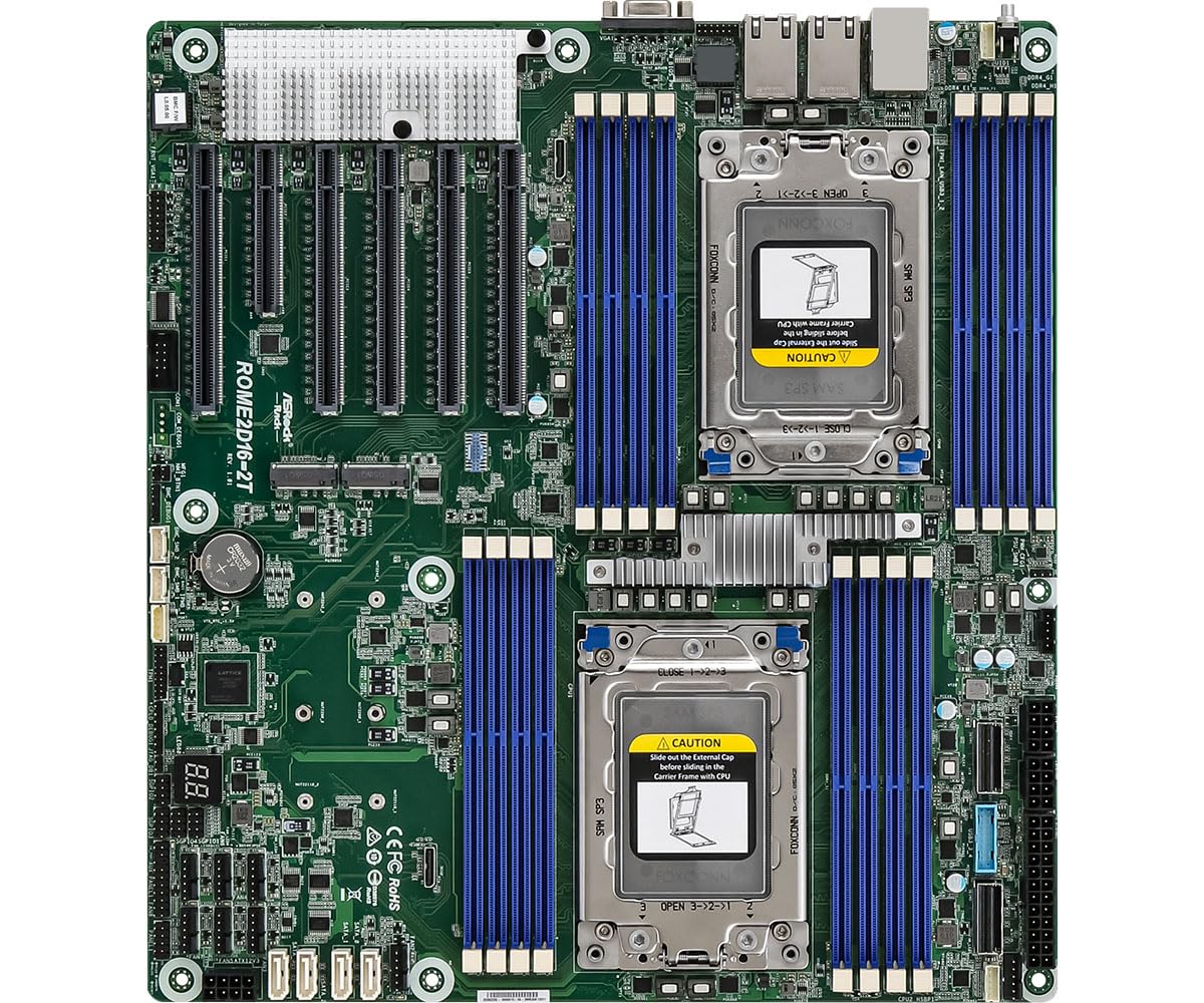 Asrock Rack Rome2d16-2t ServeR-Mainboard Lga4094 Eeb Dual Epyc Bis 4tb Ddr4 (rome2d16-2t)