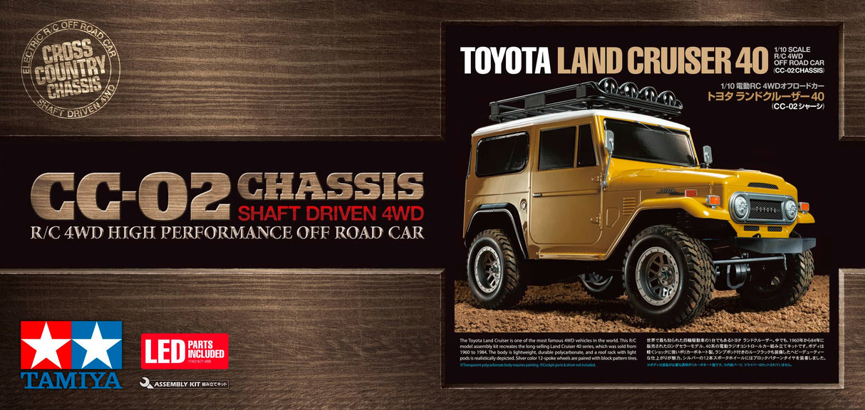 Tamiya 58715 1:10 RC Toyota Land Cruiser 40 CC-02 - Coche teledirigido, vehículo RC, modelismo, Kit para Montar, Hobby, Bricolaje