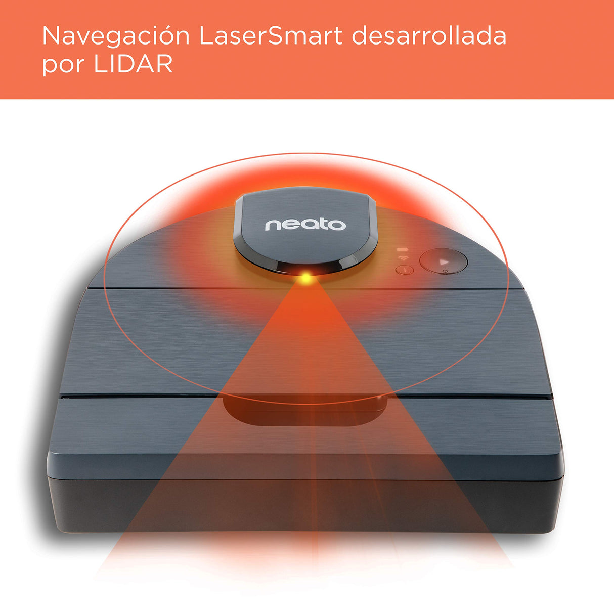 Neato Robotics D8 - Robot Aspirador Inteligente - Navegación láser - Batería de larga duración de 100 minutos - 700ml depósito de polvo - Auto Recarga - Ideal para suelos y alfombras