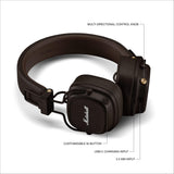 Marshall Major V Auriculares Inalámbricos Bluetooth, 100 Horas de Reproducción - Marron