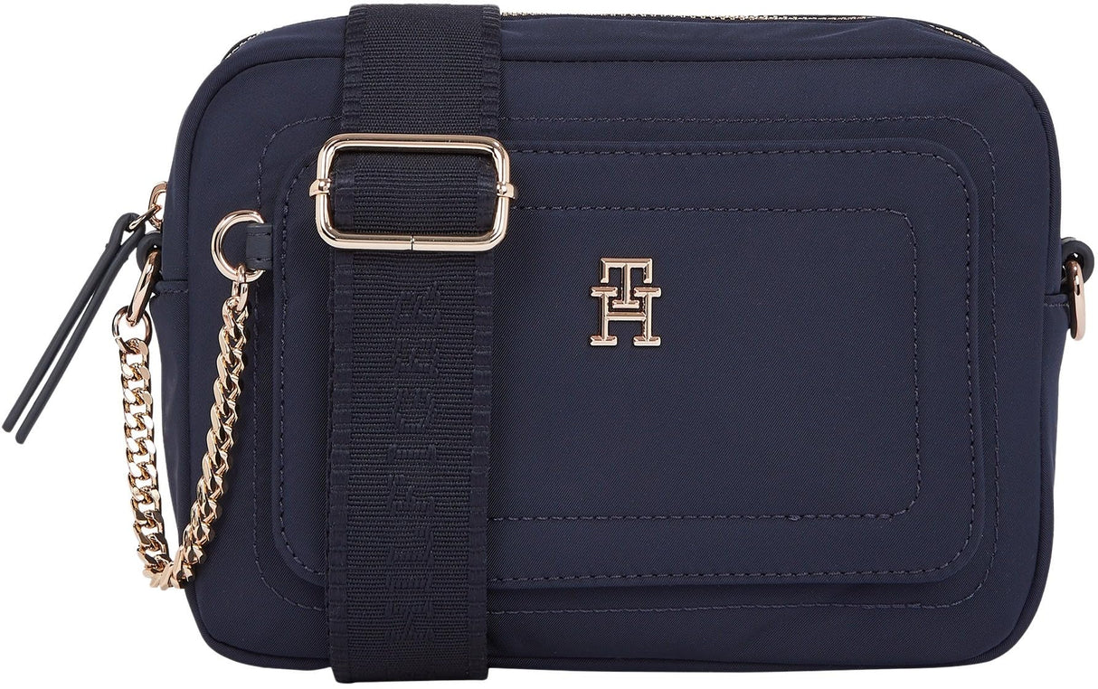 Tommy Hilfiger Bolso bandolera Mujer Spring Camera Bag con cadena, Azul (Space Blue), Talla Única