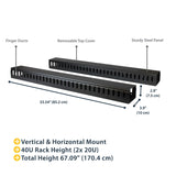 StarTech.com Canaleta para Cables Vertical con Lengüetas, Panel de Gestión de Cables Vertical, Guía Pasacables 40U para Montaje en Rack 40U, Conducto para Cables de 1,8 m (2x 91 cm) (CMVER40UF)