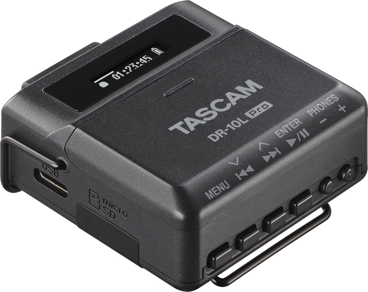 TASCAM DR-10L Pro - Grabadora flotante microlineal de 32 bits con micrófono Lavalier y adaptador Bluetooth opcional para control remoto y sincronización