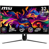 MSI, MPG 321CURX QD-OLED, 32 Pulgadas,4K UHD, 3840x2160,1700R,Monitor OLED, 240Hz,0,03ms, DisplayHDR True Black 400, Compatible con G-Sync, HDMI 2.1, DP 1.4a, USB C 98W PD, Ajustable en Altura, Negro