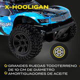 Overmax X-Hooligan Gran Coche de Control Remoto Rápido Escala 1:10 Velocidad 35 km/h Alcance 100 Metros 4x4 Drive 40 Minutos Conducción Diversión Iluminación LED