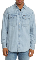 G-STAR Para Hombre Camisa Dakota Slim, Azul (Sun Faded Blue Mist D23616-D252-G342), L