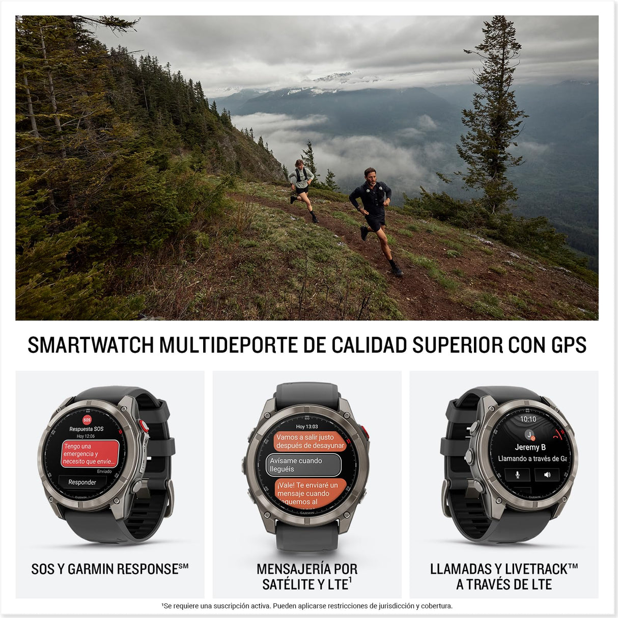 Garmin fēnix 8 Pro Zafiro, 51mm, Smartwatch Premium GPS Multideporte, Conectividad Satelital y LTE, Pantalla táctil AMOLED, Altavoz y micrófono Integrados, Mapas y hasta 27 días de autonomía, Grafito