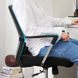 SONGMICS Silla giratoria de oficina, Silla de escritorio de malla Altura ajustable, Negro OBN83B
