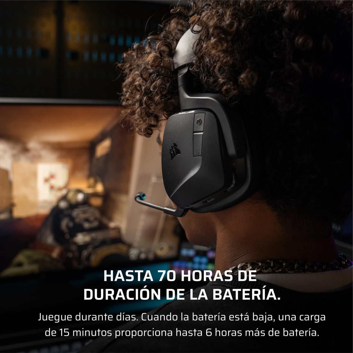 CORSAIR VOID v2 Auriculares Inalámbricos para Juegos con Bluetooth para PC, PS5, PS4, Switch y Móvil – Dolby Atmos, Batería de 70 Horas, Inalámbrica de Doble Banda, Carga Rápida – Carbono