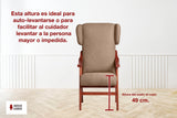 Abuelo a Gusto- Silla con Brazos, Orejas y apoya-Cabezas de Madera, con Respaldo Recto y sentada Alta, Ideal para Personas Mayores o Personas con Movilidad Reducida. Tamaño: 57x69x116 cm.