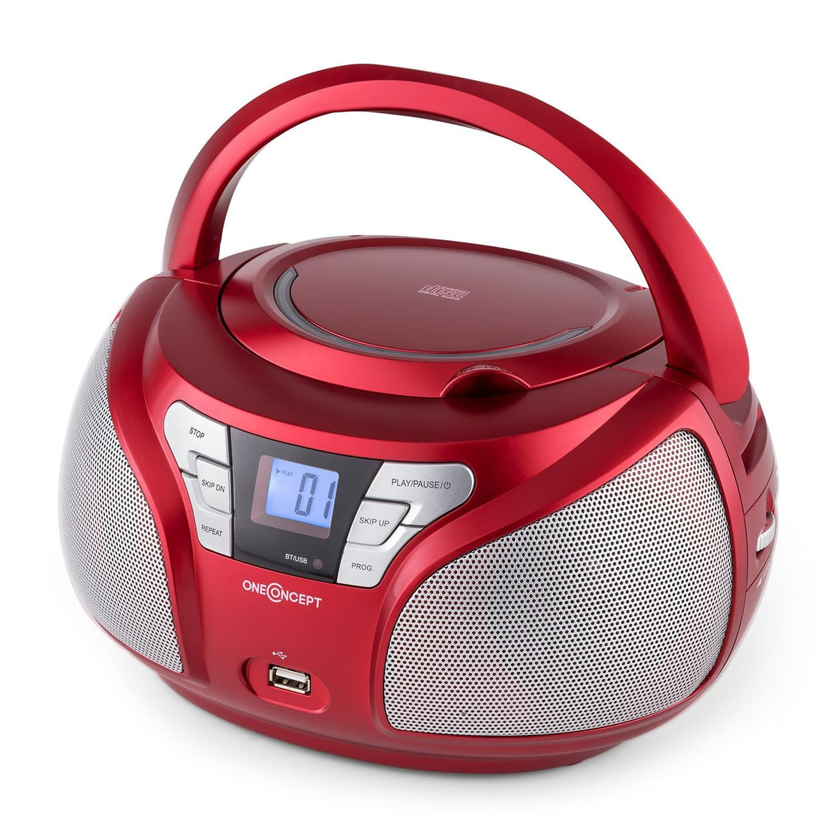 ONECONCEPT Groovie Boombox - Reproductor de música portátil (Reproductor de CD, MP3)