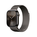 Apple Watch Series 10 GPS + Cellular Smartwatch con Caja de Titanio Pizarra de 42 mm y Pulsera Milanese Loop Pizarra - Talla única. Monitor de entreno, App ECG y Neutro en Carbono