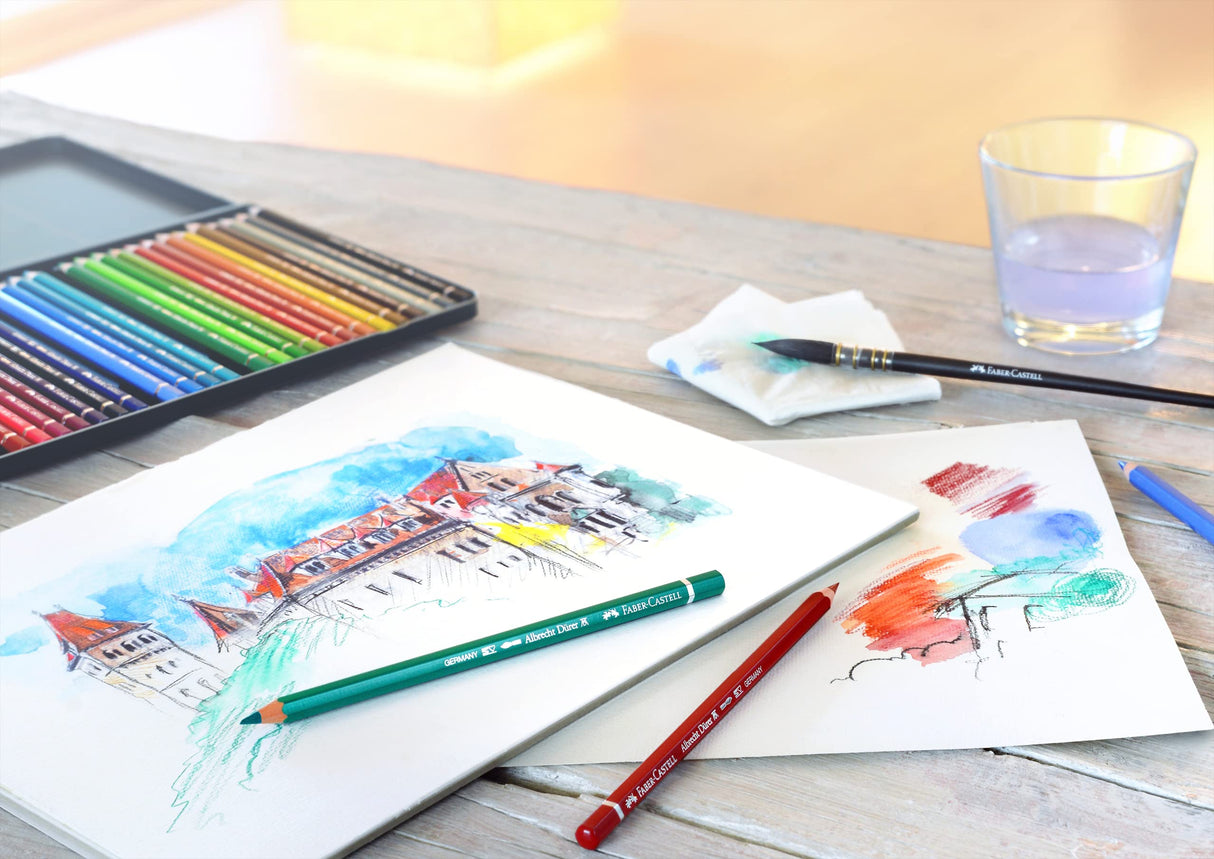 Faber-Castell 117560 - Estuche de Metal con 60 Lápices de Colores Acuarelables - Multicolor