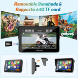 Carpuride W502B - Pantalla GPS 5 Pulgadas para Moto BMW R1200GS/R1250GS/S1000XR, CarPlay y Android Auto Inalámbrico, Pantalla Táctil Impermeable, Bluetooth Dual, Navegación Portátil para Moto