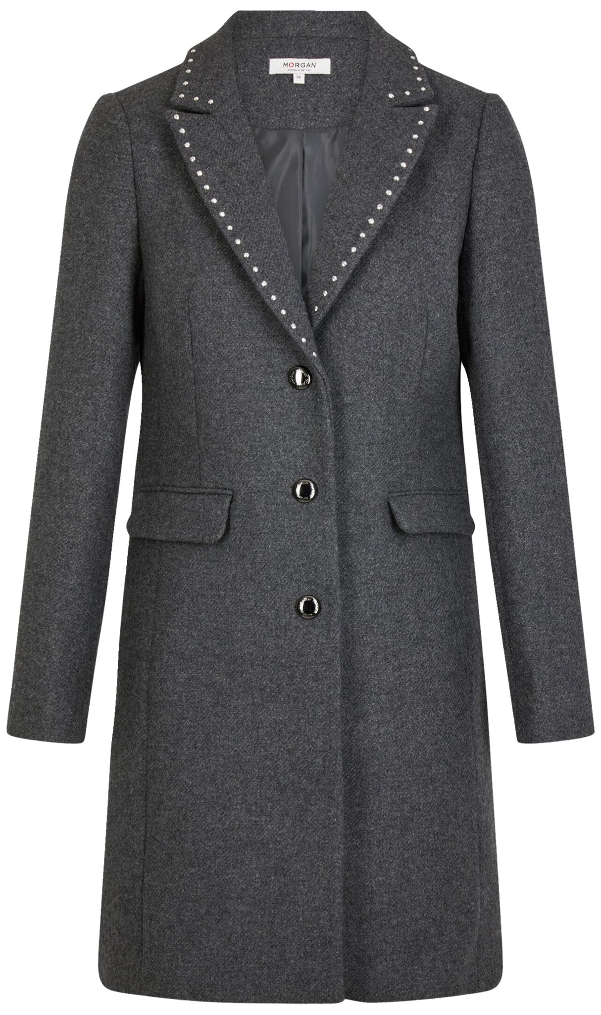 Morgan 242-glam Abrigo, Gris Claro, 44 para Mujer