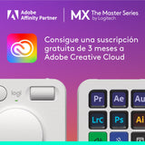 Logitech MX Creative Console, keypad programable con 9 teclas LCD personalizables y dial de control para diseño gráfico, edición de vídeo, fotografía, uso con Adobe, Zoom, Spotify - Gris Pálido