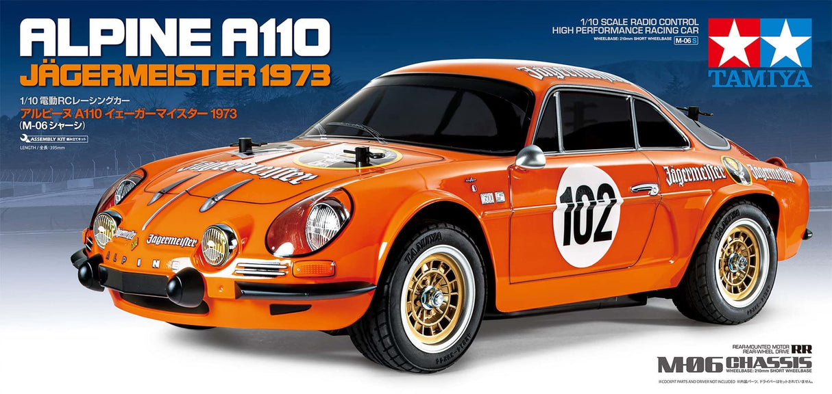 Tamiya 58708 1:10 RC Renault Alpine A110 Jägerm. M - 06 - Coche teledirigido, vehículo RC, modelismo, Kit para Montar, Hobby, Tinkering, Multicolor