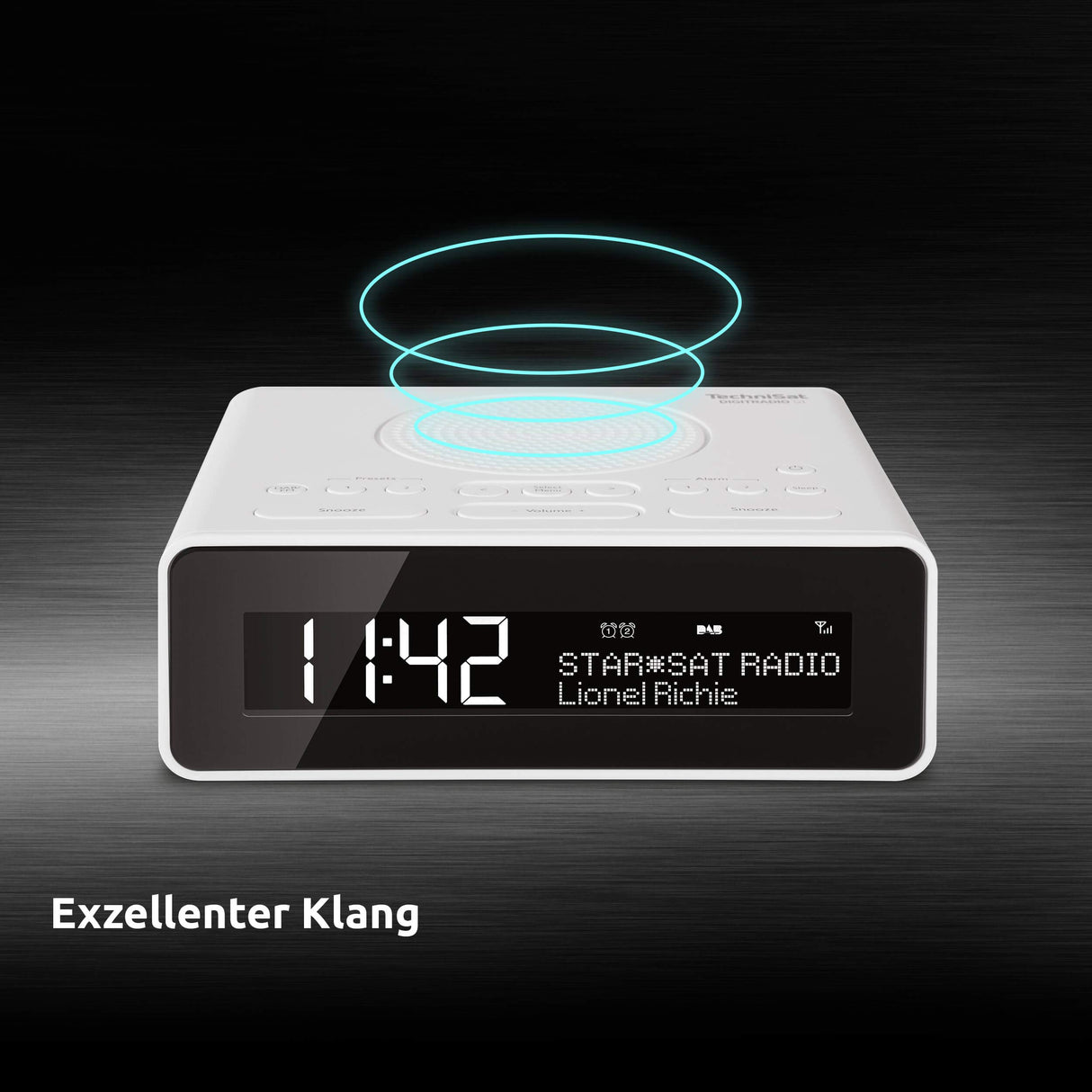 TechniSat DIGITRADIO 51 - Radio Despertador DAB+ (DAB, FM, Radio Reloj, Despertador con 2 Tiempos de Alarma Ajustables, Función de Repetición, Temporizador, Pantalla Regulable) Blanco