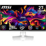 MSI mag 272QPW QD-OLED X28 27-Inch WQHD, Monitor Gaming, 2560x1440 Quantum Dot OLED Panel, 280Hz, 0.03ms, DisplayHDR True Black 400, HDMI 2.1, DP 1.4a, USB C 15WPD, Blanco