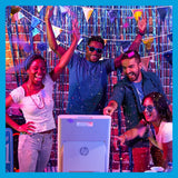 HP Sprocket Photobooth Impresora de Fotos 3x4” (Blanco) – 250+ Marcos, impresión en Papel Zink, Wi-Fi, luz LED, Pantalla táctil & App móvil.