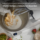 Kenwood Titanium Chef Baker KVC65.001WH - Robot de cocina con báscula integrada (1200 W, incluye 3 utensilios de pastelería, espátula y protector contra salpicaduras), color blanco