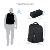 StarTech.com Mochila Ergonómica con Carcasa de Accesorios Removible para Ordenador Portátil de 17,3 Pulgadas - Morral para Profesionales de la Informática - de Viajes, Trabajo (NTBKBAG156)